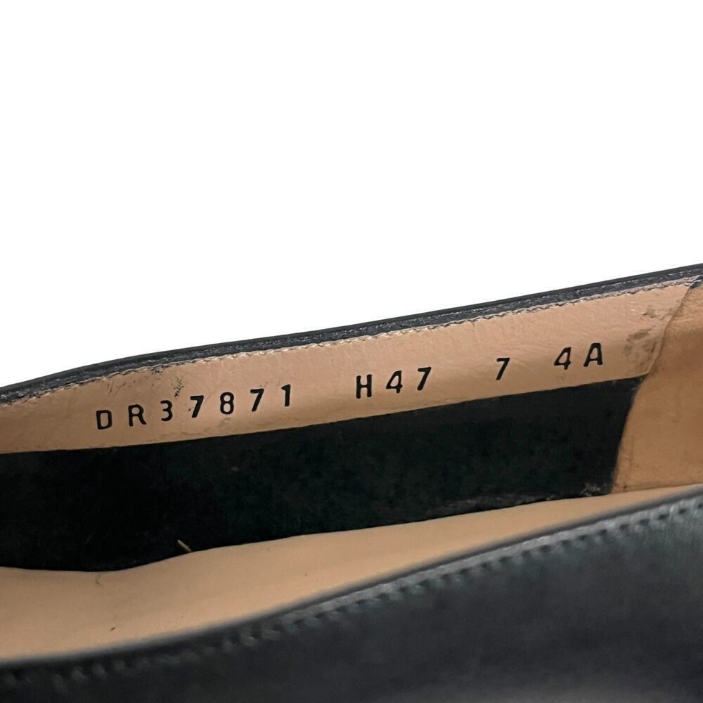 Vintage Salvatore Ferragamo Women’s Black Leather Pumps Gold Buckle Size 7 4A - Picture 12 of 12